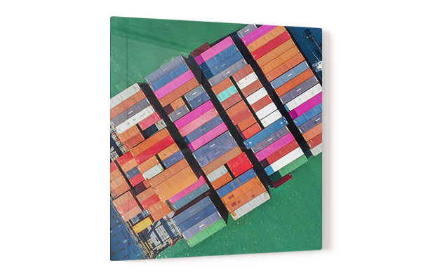 Shipping Container Acrylic Metal Print